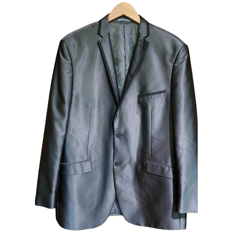 MADISON Men's Silver with Black Trim Dinner Jacket Size 44 Long